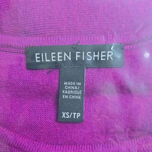 Eileen Fisher 100% Cashmere Soft Lightweight Sweater Top Pink Barbie Women's XS - Picture 15 of 16